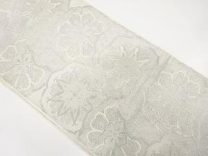 アンティーク　花に古典柄織り出し袋帯（材料）